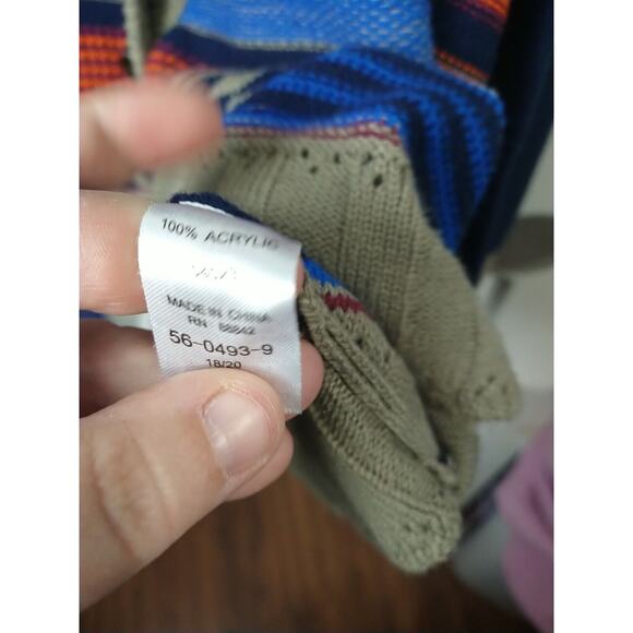 woman within L 18/20 Sweater Cardigan Aztec Western Toggle Close Casual - Picture 8 of 10